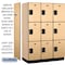 Salsbury Industries 3 Tier Designer Locker, 54"Wx76"Hx21"D, 9 Door, Maple 18-23361MAP - alternate 5